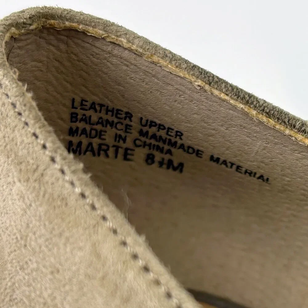 Audrey Brooke Marte Pointed Toe Ballet Flats Taupe Tan Suede Cutouts Shoes 8.5